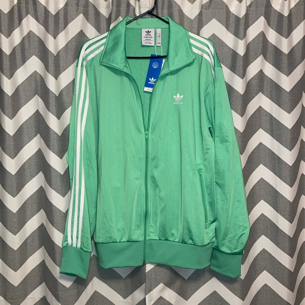 Men’s large green adidas zip up jacket